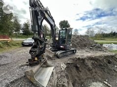 2017 Volvo ECR58D mini excavator, front three-quarter view