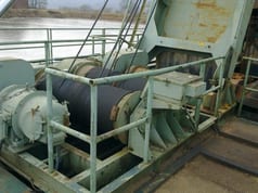 1975 Mohr & Federhaff amphibious excavator winch system detail