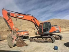 Doosan DX220LC-9 excavator, side view Doosan DX220LC-9 excavator, side view