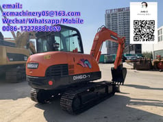 2020 Doosan DH60-7 mini excavator, rear three-quarter view 2020 Doosan DH60-7 mini excavator, rear three-quarter view