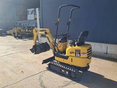 2020 Komatsu PC09-1 mini excavator, rear three-quarter view