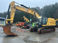 2020 Caterpillar 352 crawler excavator, side view