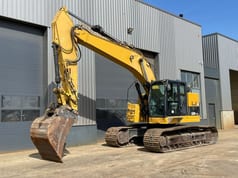 2012 Caterpillar 328D LCR crawler excavator, side view