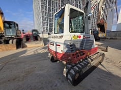 2017 Takeuchi TB250 mini excavator, rear three-quarter view