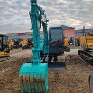 2020 Kobelco SK75 mini excavator, front view