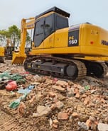 2019 Komatsu PC160 crawler excavator, rear three-quarter view 2019 Komatsu PC160 crawler excavator, rear three-quarter view