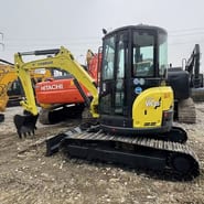 2023 Yanmar VIO35 mini excavator, three-quarter view 2023 Yanmar VIO35 mini excavator, three-quarter view
