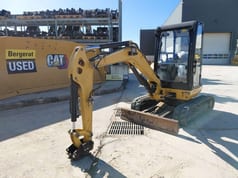 2021 Caterpillar 302.7DCR crawler excavator, front three-quarter view