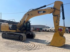 2017 Caterpillar 336FL crawler excavator, side profile view