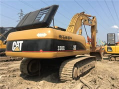 2018 Caterpillar 330C crawler excavator, rear three-quarter view