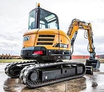 2024 Sany SY50U crawler excavator, rear three-quarter view 2024 Sany SY50U crawler excavator, rear three-quarter view