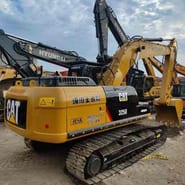2026 Caterpillar 325D crawler excavator, rear three-quarter view