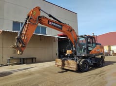 2021 Doosan DX190W-5 wheel excavator, side profile view 2021 Doosan DX190W-5 wheel excavator, side profile view