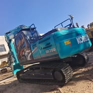 2025 Kobelco SK200-8 crawler excavator, rear three-quarter view