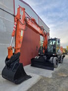 2018 Hitachi ZX170W-6 wheel excavator, front three-quarter view