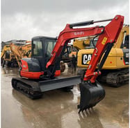 2021 Kubota U55-5 mini excavator, front three-quarter view 2021 Kubota U55-5 mini excavator, front three-quarter view