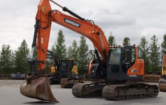 2020 Doosan DX235LCR crawler excavator, front three-quarter view 2020 Doosan DX235LCR crawler excavator, front three-quarter view