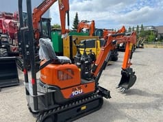 2023 Hitachi ZX10U-6 mini excavator, rear three-quarter view