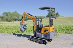 2025 APS KME10 mini excavator, rear three-quarter view