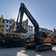 2023 Hyundai R220LC-9S crawler excavator, front three-quarter view