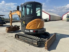 2018 CASE CX37C mini excavator, rear three-quarter view