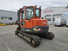 2017 Volvo ECR88D mini excavator, rear three-quarter view