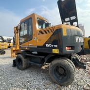 2022 Hyundai 150W-9S wheel excavator, rear three-quarter view 2022 Hyundai 150W-9S wheel excavator, rear three-quarter view