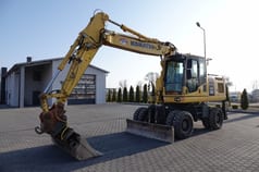 2017 Komatsu PW180-10 wheel excavator, front three-quarter view 2017 Komatsu PW180-10 wheel excavator, front three-quarter view