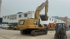 2020 Caterpillar 330GC crawler excavator, rear three-quarter view