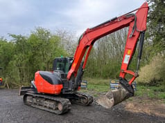 2019 Kubota KX080-4 crawler excavator, side profile view
