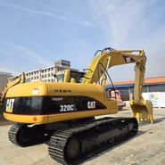 2008 Caterpillar 320CL crawler excavator rear three-quarter view