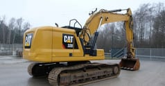 2019 Caterpillar 320 crawler excavator, rear three-quarter view