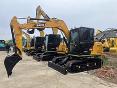 2025 Sany SY75C crawler excavator, front three-quarter view