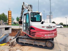 2019 Takeuchi TB290 EASY mini excavator, rear three-quarter view