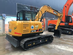 2023 Sany SY75C Pro crawler excavator, rear three-quarter view