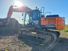 2021 Doosan DX225LC-5 crawler excavator, side view