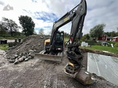 2017 Volvo ECR58D mini excavator, front three-quarter view