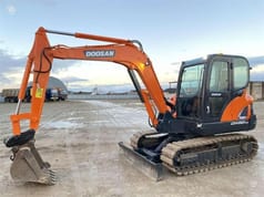 2021 Doosan DX60C mini excavator side view 2021 Doosan DX60C mini excavator side view