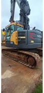 2019 Volvo ECR235E crawler excavator, rear three-quarter view
