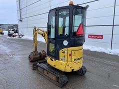 2018 Komatsu PC16R-3 mini excavator, rear three-quarter view
