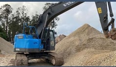 2013 Volvo ECR235DL crawler excavator, rear three-quarter view