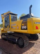 2022 Komatsu PC350-8 crawler excavator, rear three-quarter view
