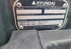 2014 Hyundai ROBEX 55W-9 wheel excavator identification plate
