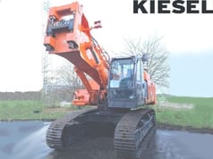 2008 Hitachi ZX470 LCD-3 demolition excavator, front three-quarter view