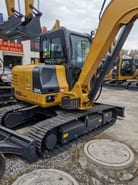 2022 XCMG XE60DA Plus crawler excavator, rear three-quarter view