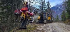 2005 Volvo EC210BNLC crawler excavator with Woody 60 harvester head