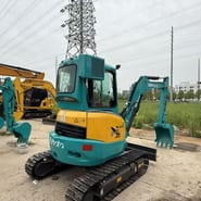 2022 Kubota U35 mini excavator, rear three-quarter view