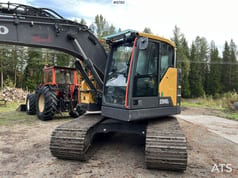 2017 Volvo ECR145EL crawler excavator, front three-quarter view