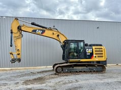 2019 Caterpillar 326FL crawler excavator, side profile view