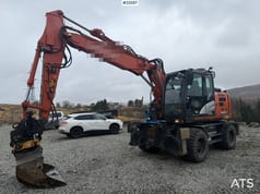 2020 Hitachi Zaxis 145W wheel excavator, side profile view